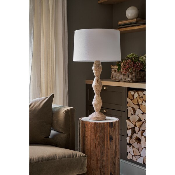 Crew Travertine Buffet Lamp